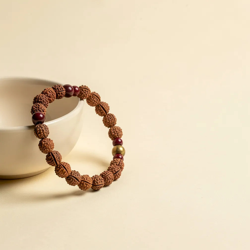 Panch Mukhi Rudraksha Bracelet — size, cord and finish detail | Salico
