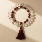 Rudraksha and Sphatik Mala 108+1 beads — hero product shot | Salico