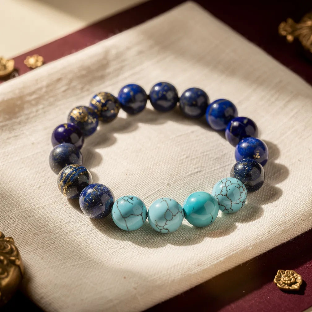 Dhanu Sagittarius Rashi Band lapis turquoise — hero product shot | Salico