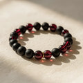 Vrishchik Scorpio Rashi Band onyx garnet — hero product shot | Salico