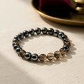 Makar Capricorn Rashi Band hematite smoky quartz — hero product shot | Salico