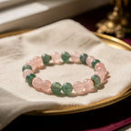 Vrishabh Taurus Rashi Band rose quartz aventurine — hero product shot | Salico