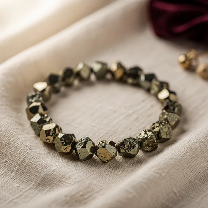 Pyrite Bracelet Raw Cut — hero product shot | Salico