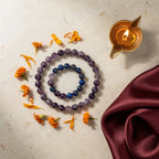 Kumbh Rashi Band with diya — ritual flat-lay | Salico