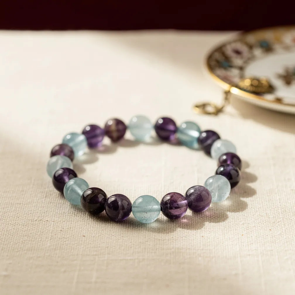 Meen Pisces Rashi Band amethyst aquamarine — hero product shot | Salico