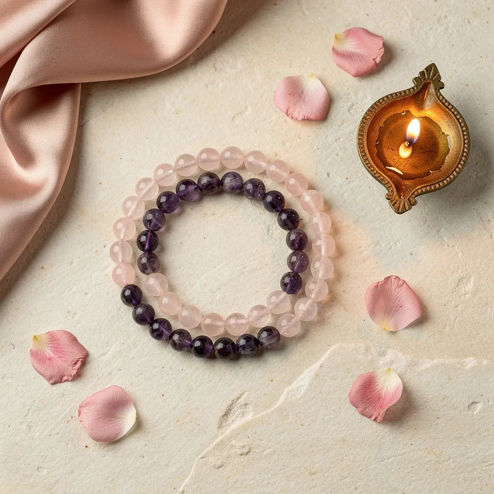 Dreamy Duo with diya and rose petals — ritual flat-lay | Salico