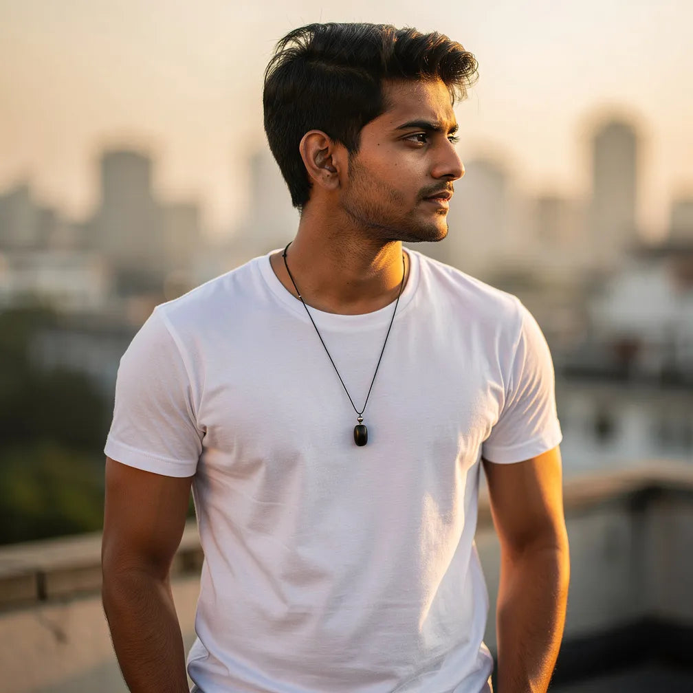Karungali Minimal Pendant at golden hour — lifestyle | Salico