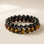 Power Trio onyx hematite tiger eye set — hero product shot | Salico