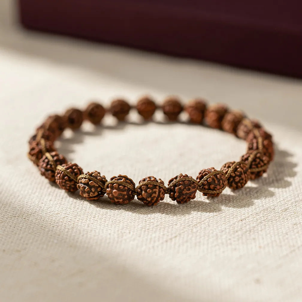 Slim Rudraksha Bracelet Single Line — hero product shot | Salico
