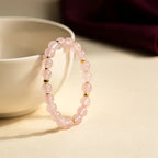 Dainty Rose Quartz Bracelet — size and finish detail | Salico