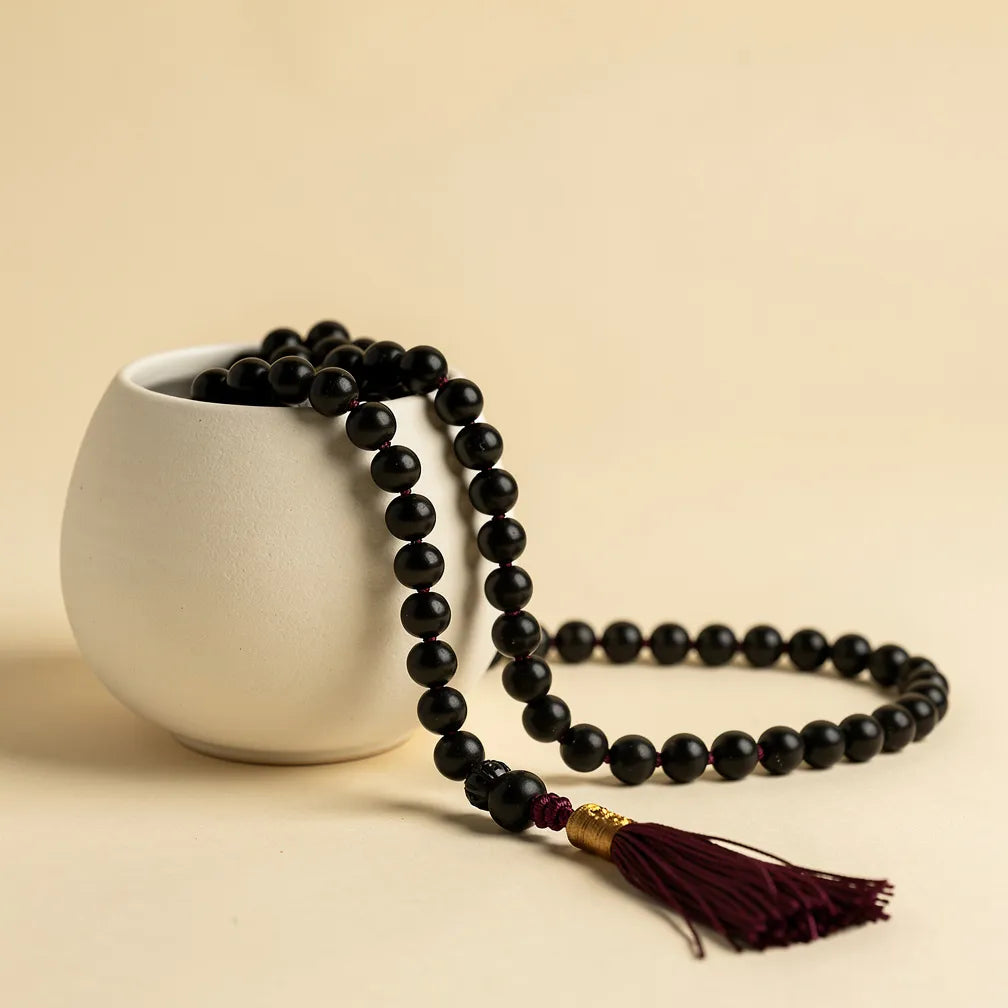 Karungali Mala — size, cord and finish detail | Salico
