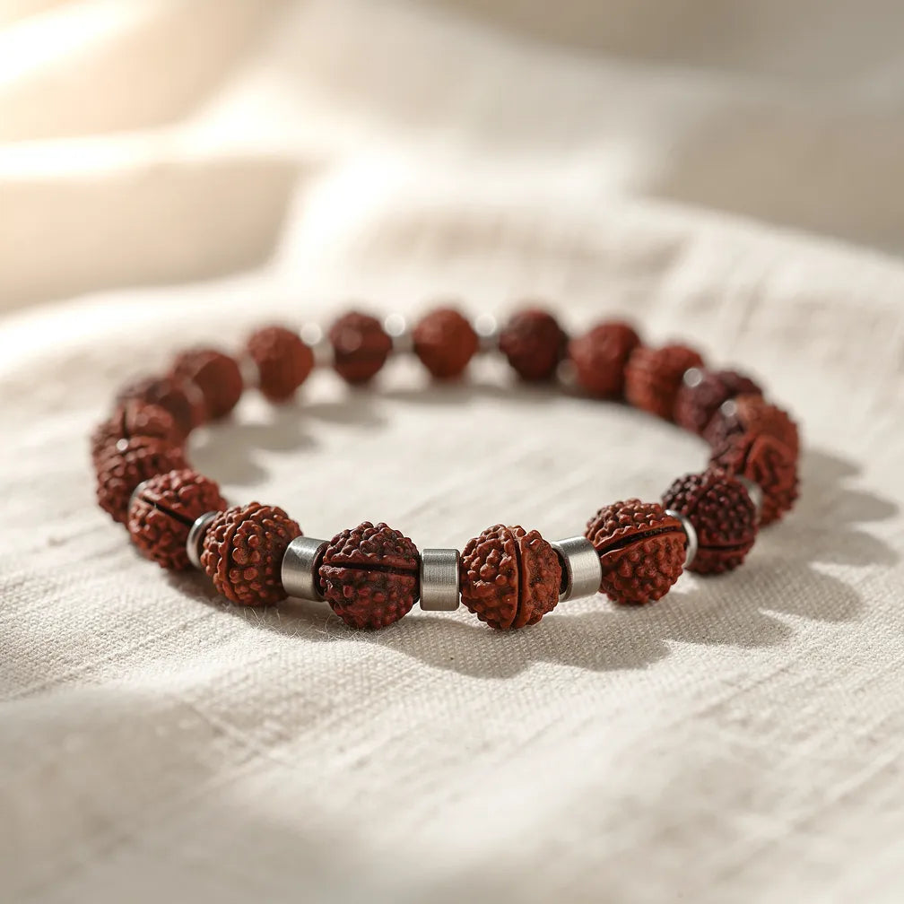 Silver Eclipse Rudraksha Bracelet — hero product shot | Salico