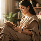Karungali Slim Bracelet worn while reading — lifestyle | Salico