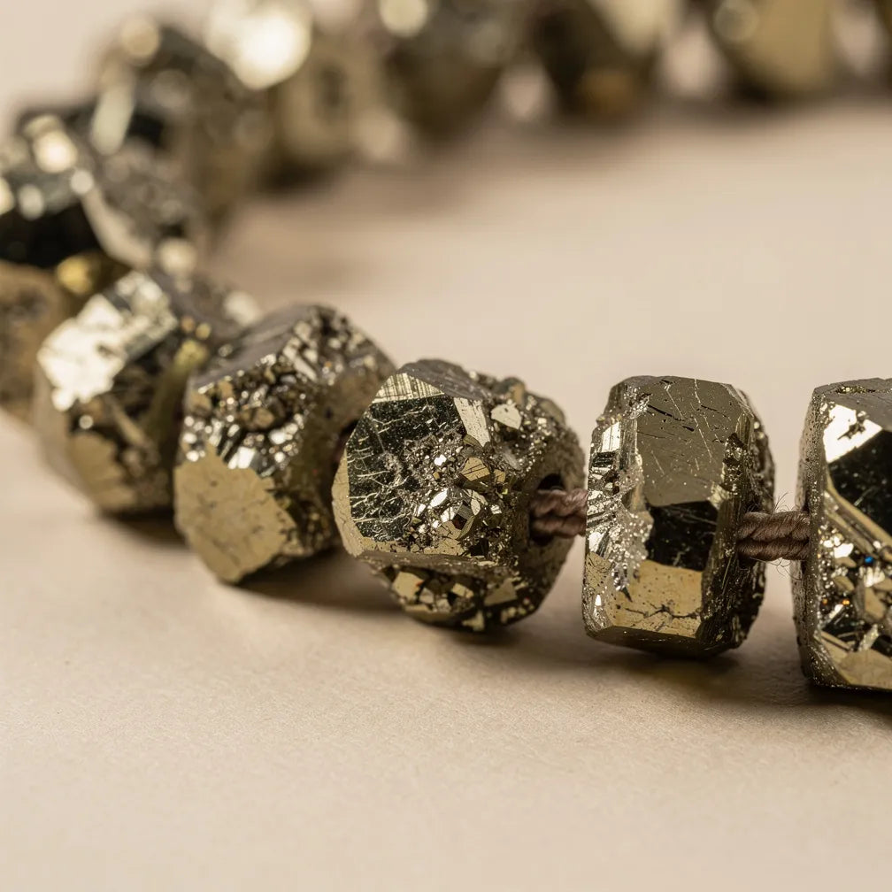 Raw pyrite facet texture close-up | Salico