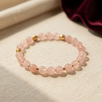 Dainty Rose Quartz Gold-Bead Bracelet — hero product shot | Salico