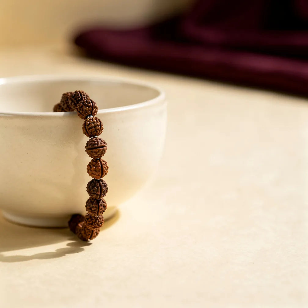 Slim Rudraksha Bracelet — size and finish detail | Salico