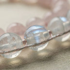 Moonstone sheen and rose quartz close-up | Salico