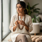 Panch Mukhi Rudraksha Mala worn daily — lifestyle | Salico