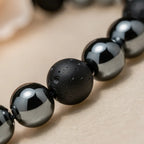 Onyx and hematite matte-gloss contrast close-up | Salico