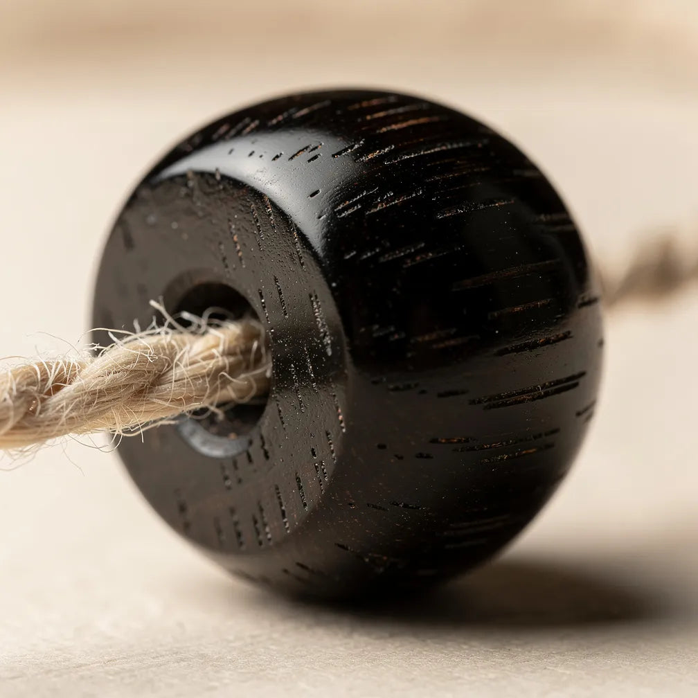 Ebony barrel bead grain close-up | Salico