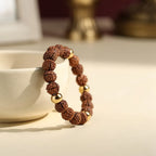 Golden Aura Rudraksha Bracelet — size, cord and finish detail | Salico