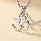 Silver Om pendant finish close-up | Salico