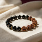 Karungali × Rudraksha Band — hero product shot | Salico