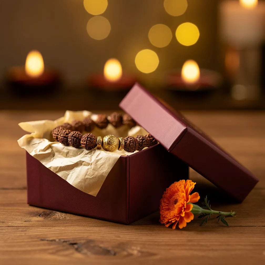 Golden Aura Rudraksha Bracelet — festive gifting | Salico
