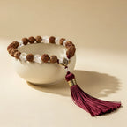 Rudraksha Sphatik Mala — size, cord and finish detail | Salico
