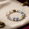 Kark Cancer Rashi Band moonstone pearl shell — hero product shot | Salico